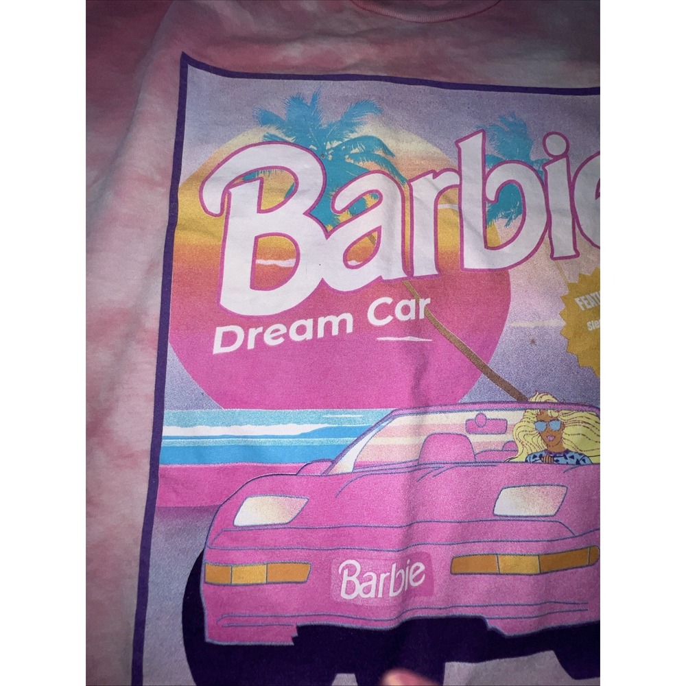 Barbie Malibu Tee Shirt Blush Tie Dye Short Sleeve XL Graphic Tee Vintage 393 - Picture 7 of 9